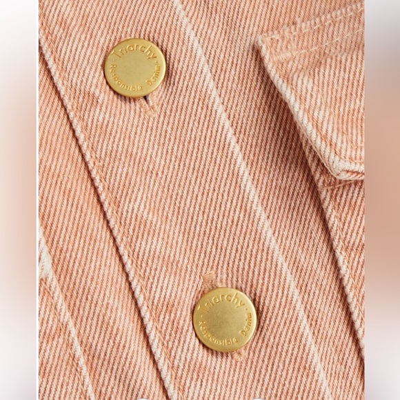 Triarchy Denim Jumpsuit with Gold Hardware in Clay - Picture 4 of 11